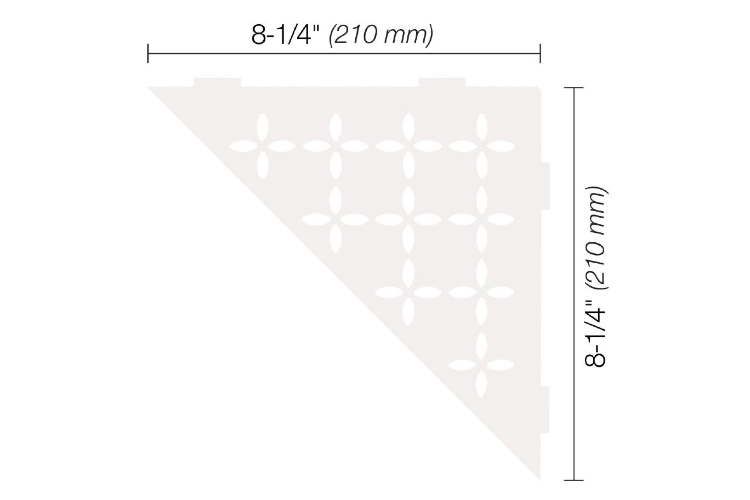 Schluter Shelf Triangle Coin Floral Blanc Mat SES1D5MBW