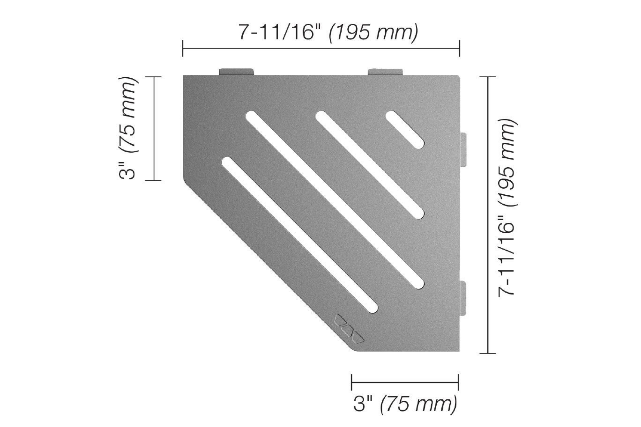Schluter Shelf-E Pentagone Coin Wave Étain SES2D10TSG